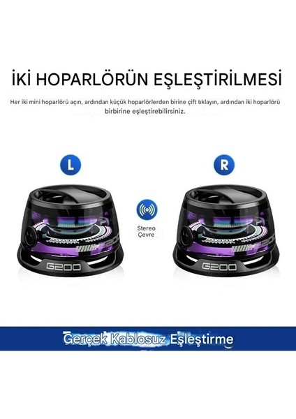 G200 Rgb Işıklı 5W Manyetik Bluetooth Hoparlör Taşınabilir Speaker Telefon Standı