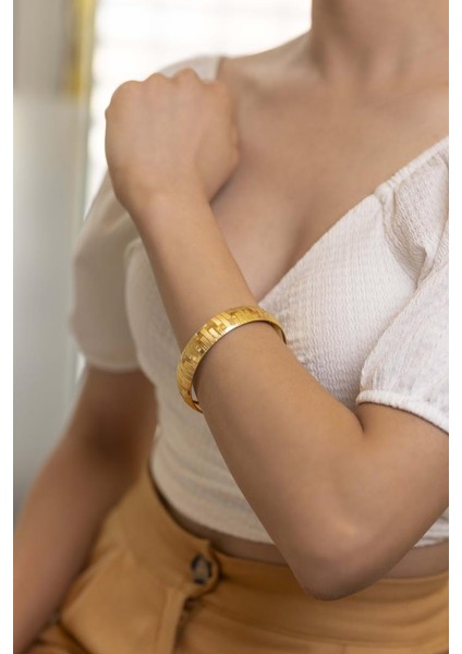 22 Ayar Işçiliksiz 15MM Şarnel Bilezik