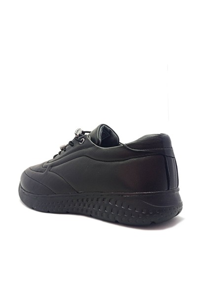 Deri Siyah Renk Bagcıklı Ortopedik Taban Kadın (Anne) Ayakkabı fırsatları