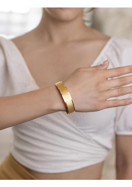 22 Ayar Işçiliksiz Ağaç Kabuğu 15MM Şarnel Bilezik 3214 fiyatları