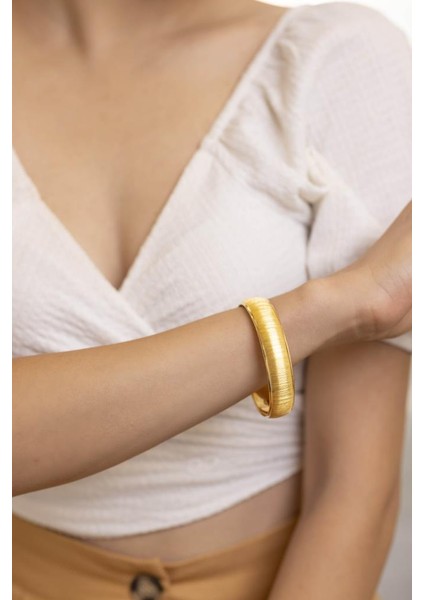 22 Ayar Işçiliksiz Simli 15MM Şarnel Bilezik