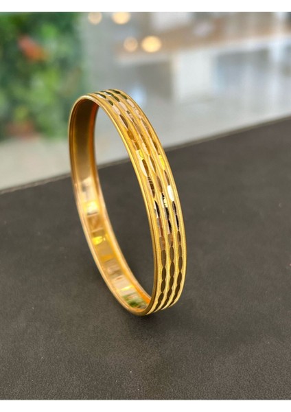 10 gr (Gram) Yatırımlık Işçiliksiz Oluklu Ajda Desenli Şarnel Bilezik 22 Ayar Altın fiyatları