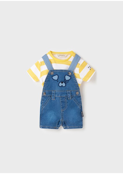 Erkek Bebek Yazlık Tişört Denim Solapet Şort 2 Li Set 1680
