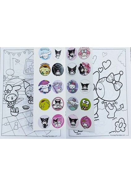 4 Adet Stickerli Boyama Kitabı (*hello Kitty*/minnie/squid Game/kuromi/ Figürlü)