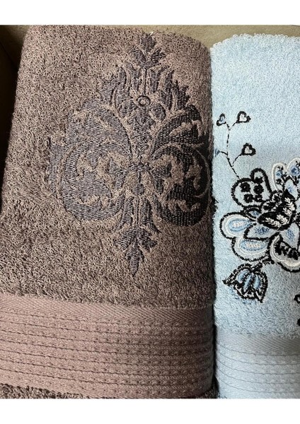 Pony Havlu Seti Best Set Hamam Takımı Kahve-Mavi