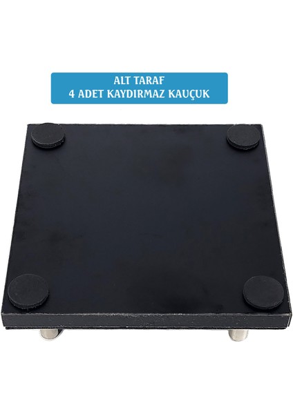 PR4217 Lüks Ahşap Standlı Yuvarlak Deri Bardak ve Çay Tabağı Altlığı