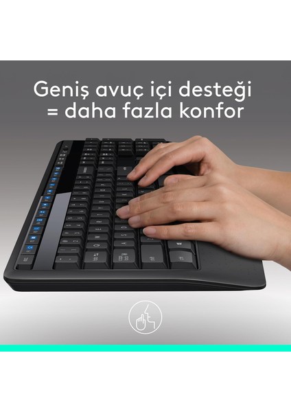 MK345 Klavye Mouse Set Kablosuz Siyah 920-006514