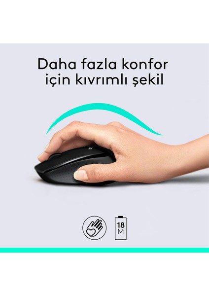MK345 Klavye Mouse Set Kablosuz Siyah 920-006514