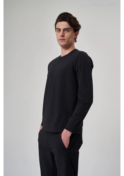 erkek siyah uzun kollu tişört 1512129 modelleri