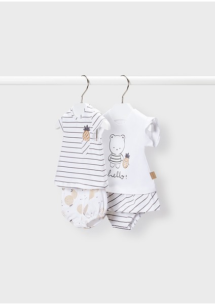 Kız Bebek Yazlık Tişört Şort 4 Lü Set 1625