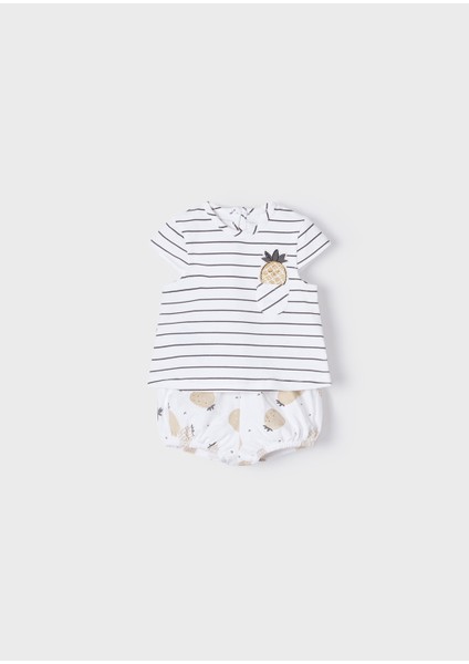 Kız Bebek Yazlık Tişört Şort 4 Lü Set 1625