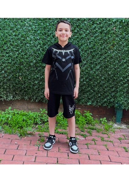 Kara Panter Işıklı Lisanslı Erkek Çocuk Yazlık Kaprili Takım fiyatları