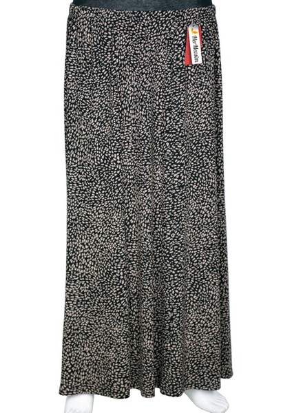 Hesna Kadın Ecem Battal Beden 8 Parça Lastikli Siyah Etek D33