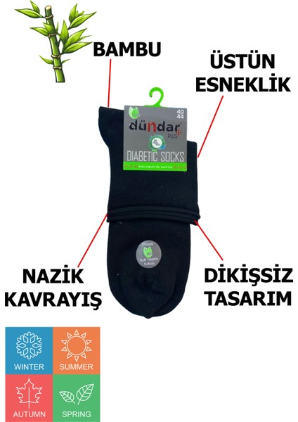 Erkek Diyabetic Bambu Konç Patik 40-44