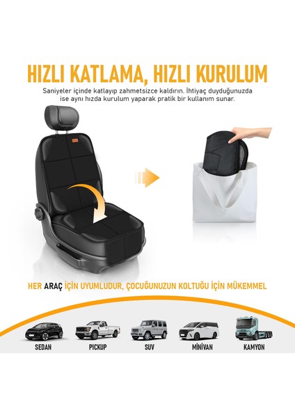 Oto Koltuk Koruyucu Kılıf, Çocuk Koltuğu, Evcil Hayvan, Kedi Köpek Araç Koltuk Örtüsü, - Siyah