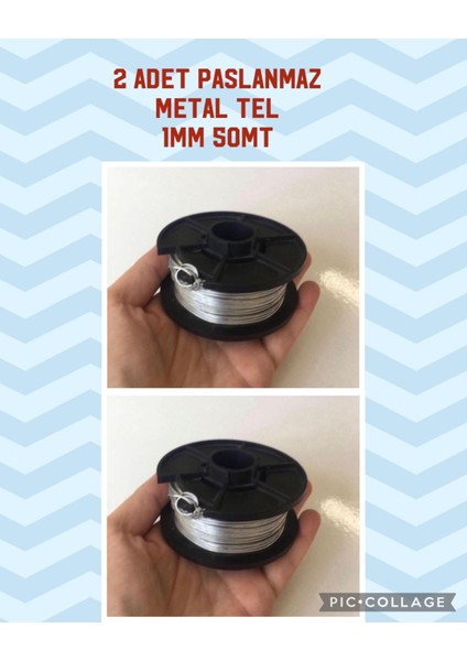 İki Bobin Tel .. 1Mm 50 metre çelik tel
