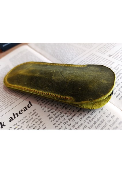 Crazy Hors Gerçek Deri Tamamen El Emeği Kalemlik Kalem Kutu 16,5 cm 6,9 cm Ebatlarında Ld2 fırsatları