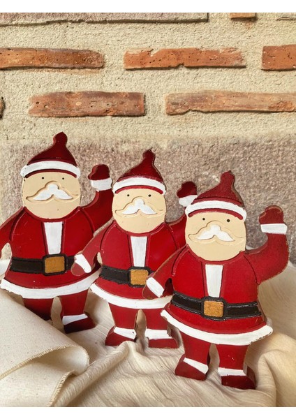 Noel Baba 3 Lü Set Ahşap