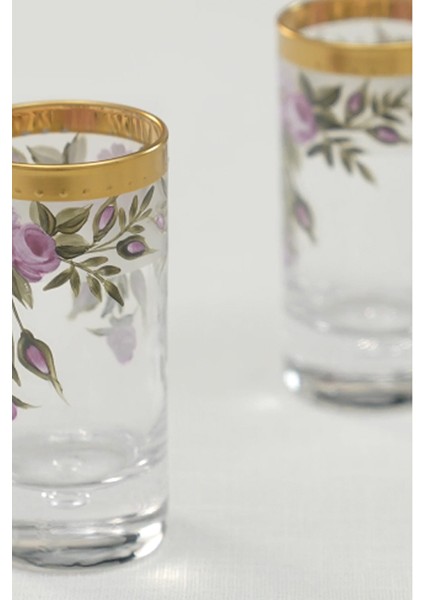 El Yapımı Cam Kahve Yanı Bardağı 6'lı 100 cc modelleri