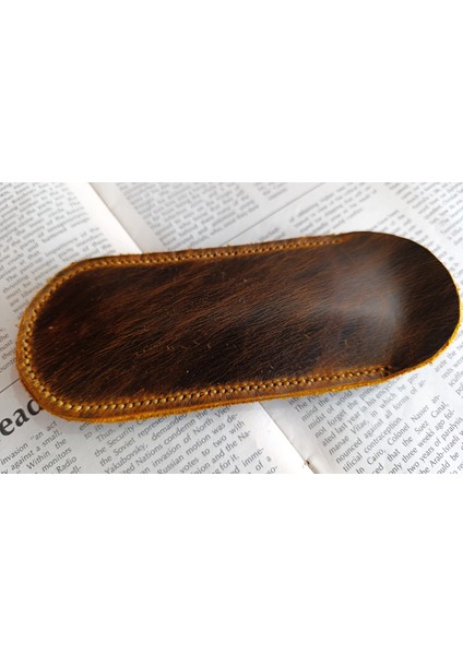 Crazy Hors Gerçek Deri Tamamen El Emeği Kalemlik Kalem Kutu 16,5 cm 6,9 cm Ebatlarında Ld4 fırsatları