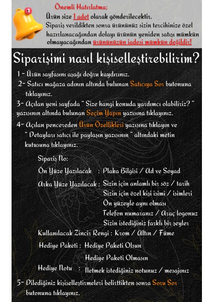 Keyfince Shopping Kişiye Özel Standart Pleksi Plaka Anahtarlık Araba Oto Motosiklet Premium Çelik Zincirli Anahtarlık Hediye Süs Numaratör Parlak Siyah Renk