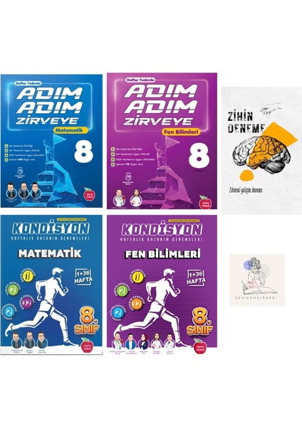 LGS Matematik-Fen Adım Adım Zirveye Ve Kondisyon Deneme+Zihin Deneme-Nw-531