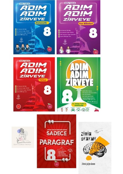 LGS Mat-Fen-Türkçe-Inkılap Adım Adım Zirveyekonu Ve Paragraf +Zihin Deneme-Nw-550