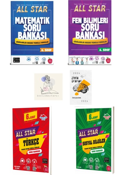6.Sınıf Mat-Fen-Türkçe-Sosyal Soru Bankası+Zihin Deneme-Nw-1039