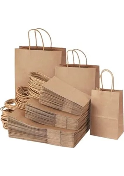Büyük Kraft Çanta Burgu Saplu 28X30X15 10 Adet fiyatları