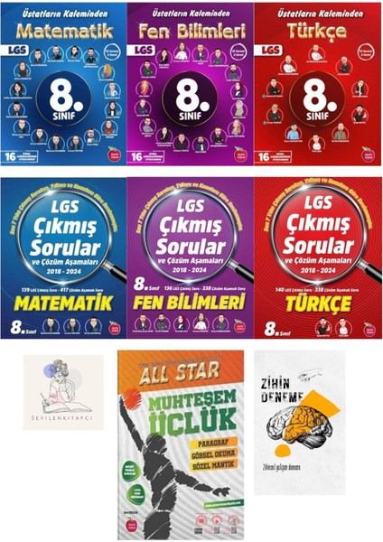LGS M-F-T Çıkmış Sorular Ve Üstatların Kaleminden Deneme Ve Paragraf 7 Kitap Set+Zihin Deneme-Nw-474