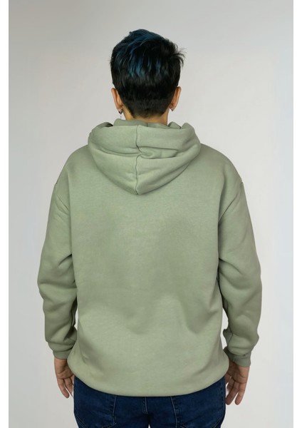 Renkli Bukalemun Özel Tasarım Pamuklu Oversize Kapüşonlu Sweatshirt