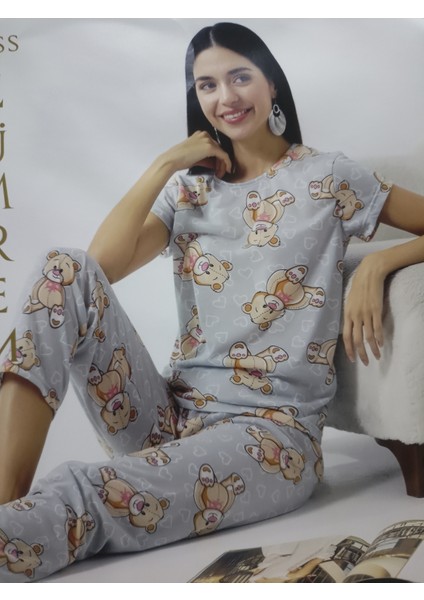 Kadın Yazlık Kısa Kollu Pijama Takımı