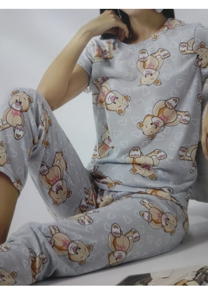 Kadın Yazlık Kısa Kollu Pijama Takımı