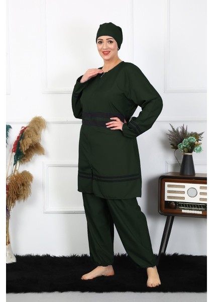 Büyük Beden Tesettür Mayo 60-62-64-66 Beden Haki 55015 fiyatları