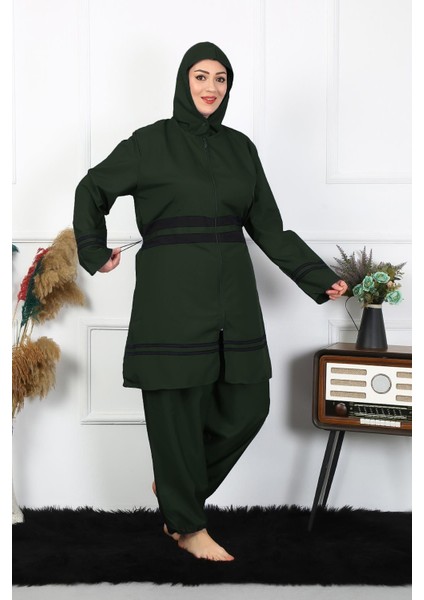 Büyük Beden Tesettür Mayo 60-62-64-66 Beden Haki 55015 fırsatları
