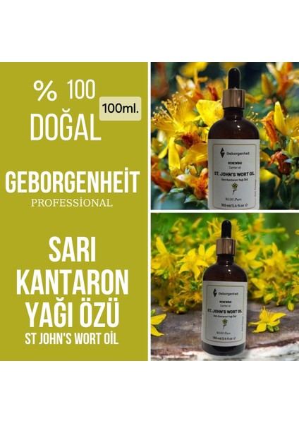 Sarı Kantaron Yağı Özü % 100 Saf Doğal 100 Ml. Katkısız Kimyasal İçermez İçilebilir