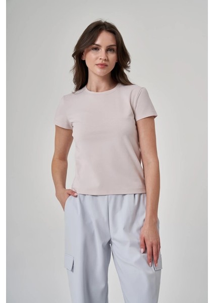 kadın pudra pembe tişört 1522188 indirimleri