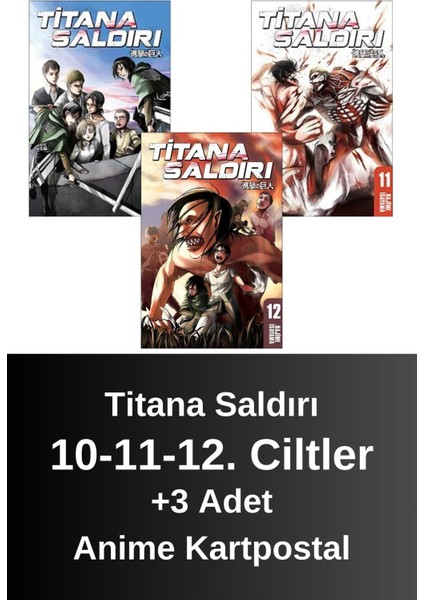 Titana Saldırı 10-11-12. Ciltler (3 Kitap) | Anime Kartpostallar