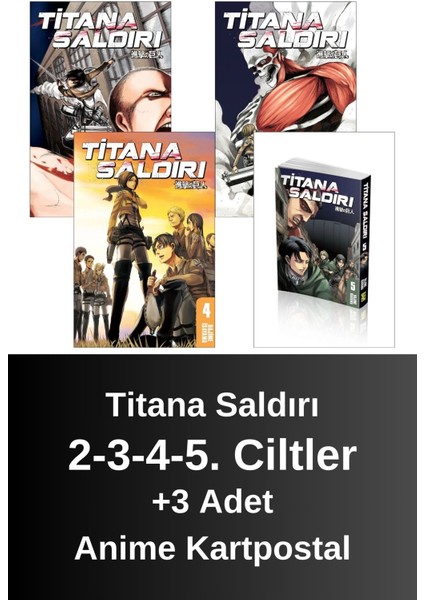 Titana Saldırı 2-3-4-5. Ciltler (4 Kitap) | Anime Kartpostallar