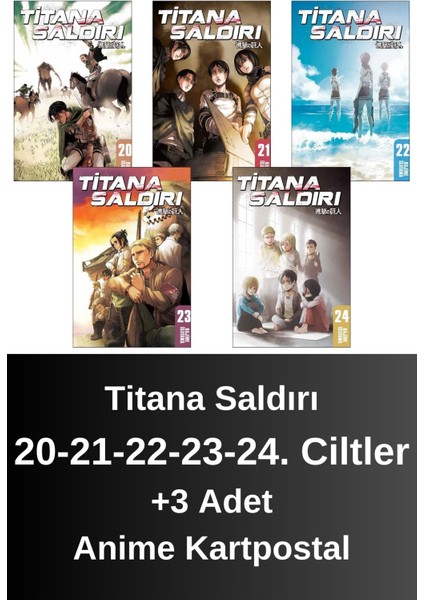 Titana Saldırı 20-21-22-23-24. Ciltler (5 Kitap) | Anime Kartpostallar
