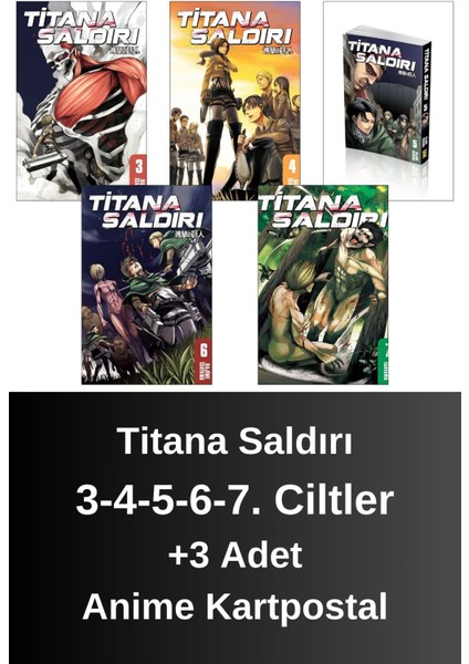 Titana Saldırı 3-4-5-6-7. Ciltler (5 Kitap) | Anime Kartpostallar