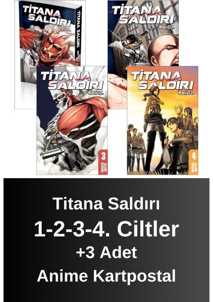 Titana Saldırı 1-2-3-4. Ciltler (4 Kitap) | Anime Kartpostallar