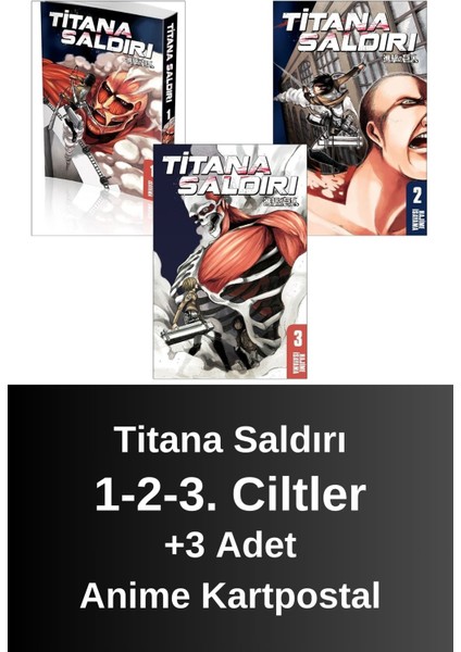 Titana Saldırı 1-2-3. Ciltler (3 Kitap) | Anime Kartpostallar