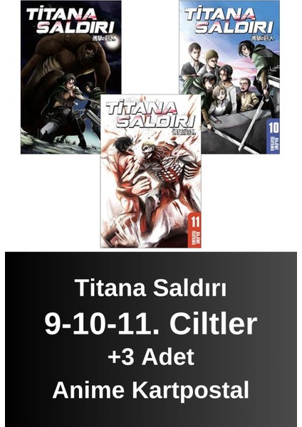 Titana Saldırı 9-10-11. Ciltler (3 Kitap) | Anime Kartpostallar