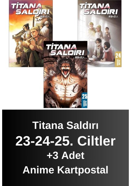 Titana Saldırı 23-24-25. Ciltler (3 Kitap) | Anime Kartpostallar