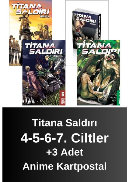 Titana Saldırı 4-5-6-7. Ciltler (4 Kitap) | Anime Kartpostallar