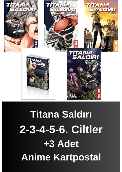 Titana Saldırı 2-3-4-5-6. Ciltler (5 Kitap) | Anime Kartpostallar