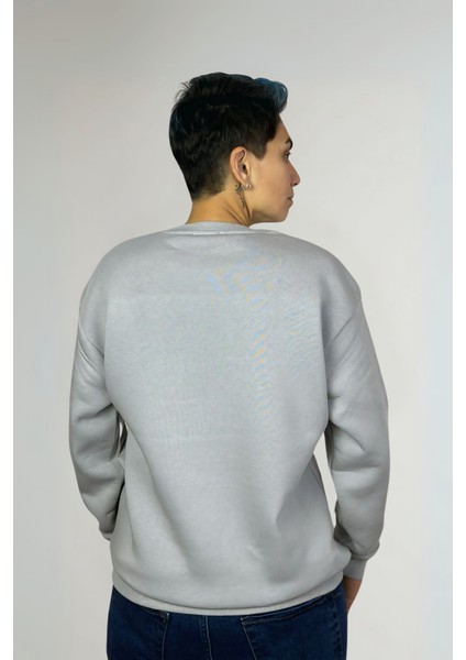 Kaplumbağa Baskılı Özel Tasarım Pamuklu Oversize Unisex Sweatshirt