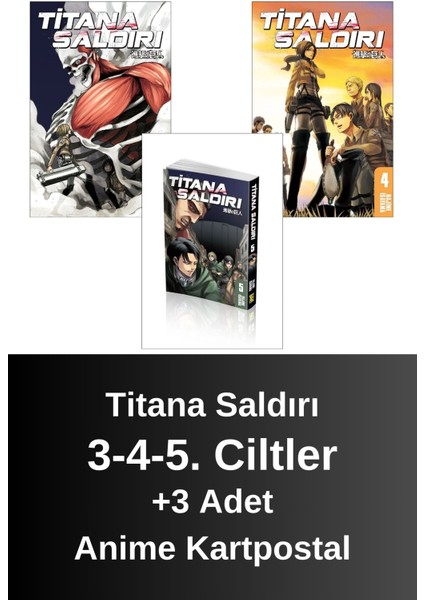 Titana Saldırı 3-4-5. Ciltler (3 Kitap) | Anime Kartpostallar