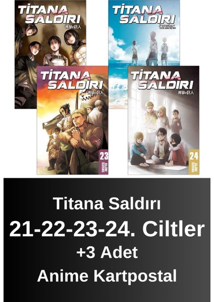 Titana Saldırı 21-22-23-24. Ciltler (4 Kitap) | Anime Kartpostallar
